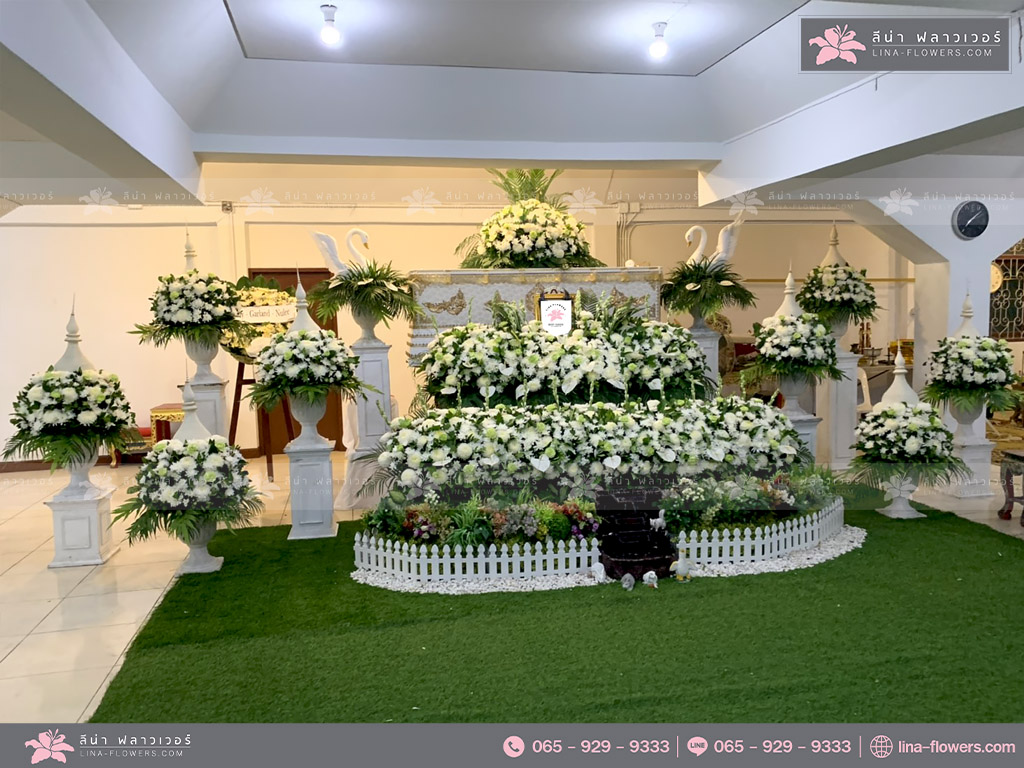 White Funeral Flowers-the real natural garden and white flowers-Coffin-3