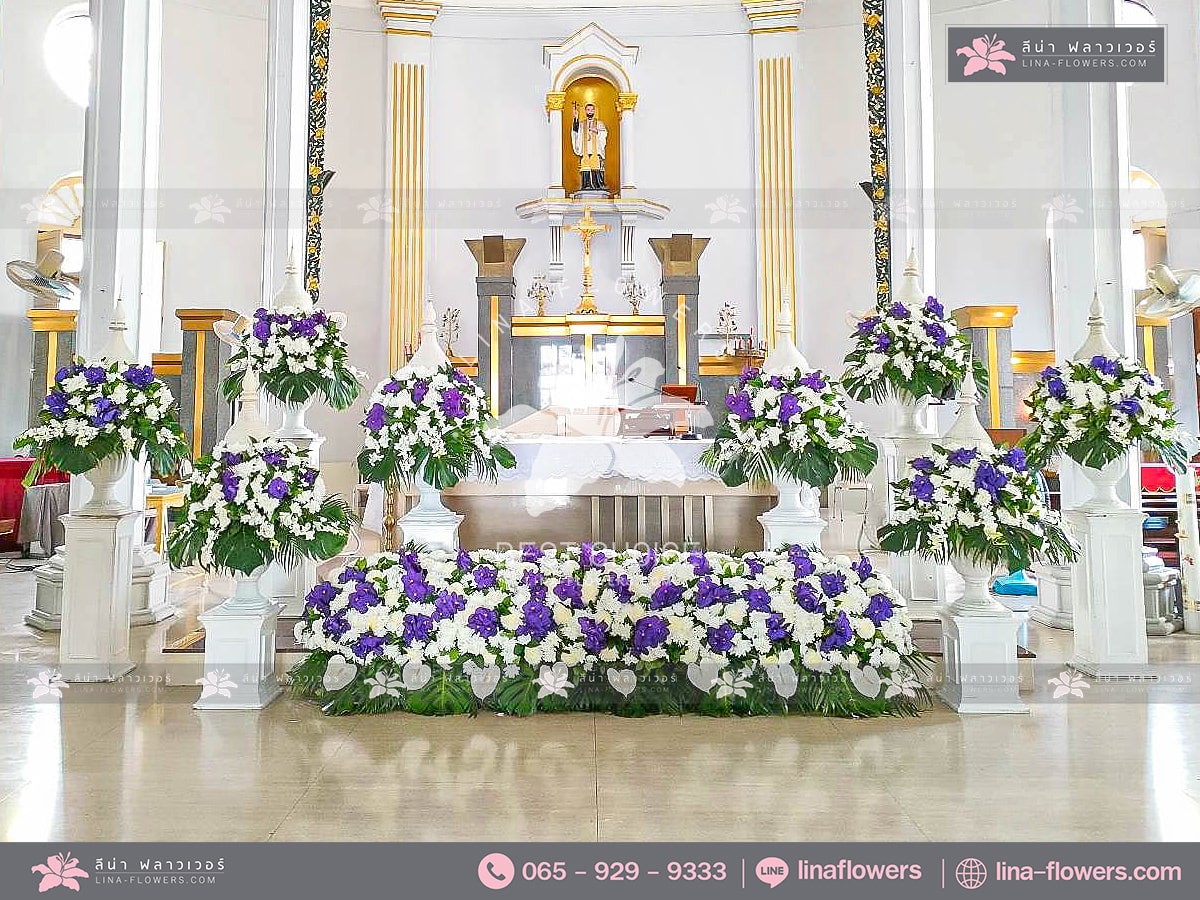 The Beautiful White and Purple Funeral Flowers-Purple and White Wreath-4