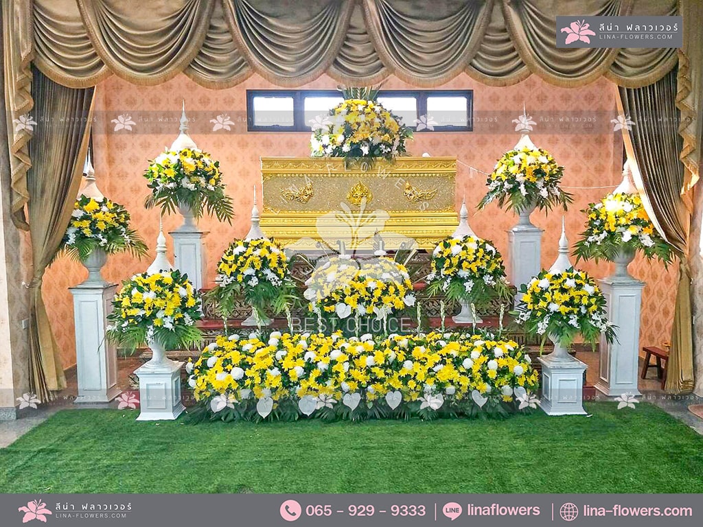 The Beautiful yellow and White Flowers at Funeral-Coffin-63